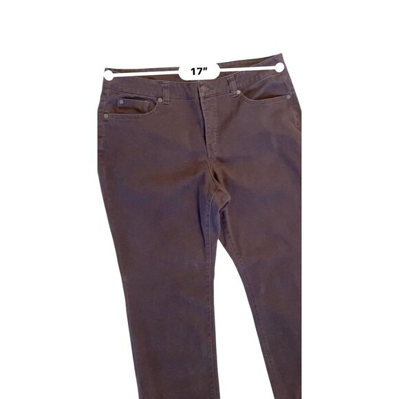 Croft & Barrow 16 brown mid rise denim pants jeans chocolate straight stretch - Picture 3 of 6